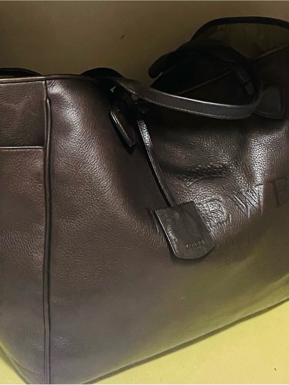 Loewe Chocolate Brown Leather Tote with Dual Handle